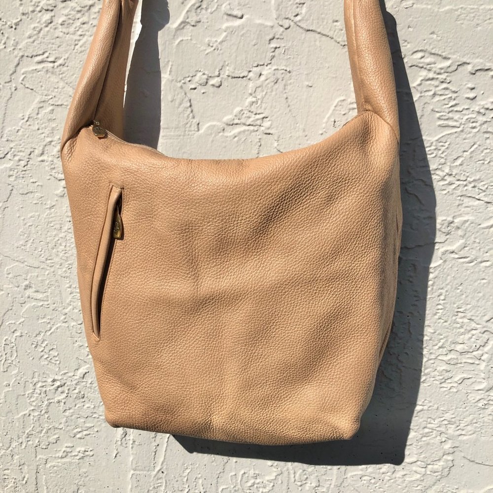 Valentina Crossbody Hobo Pebble Leather Bag